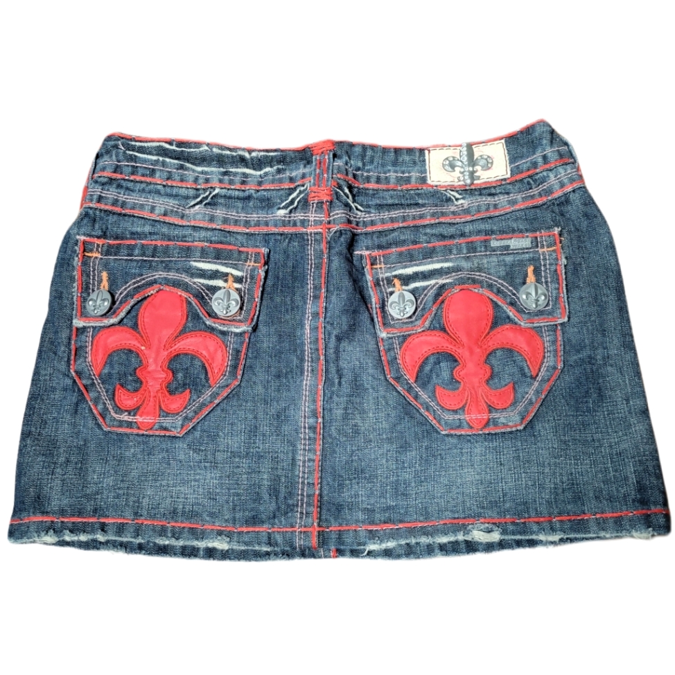 Laguna Beach Denim Hand Stitched Mini Skirt